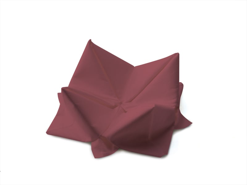 Servett Duni 3-lag vinröd 33x33cm vikta och placerad på bordet