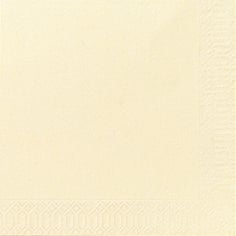 Servett Duni 3-lag Vanilj 33x33cm, ljusgul eller beige färg