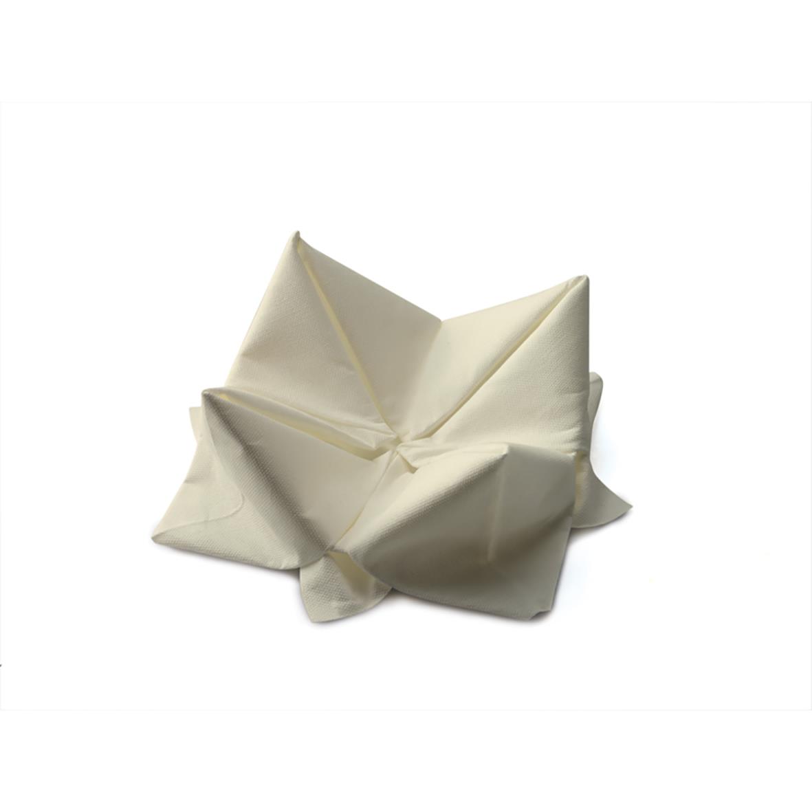 Servett Duni 3-lag Vanilj 33x33cm i en knuten form