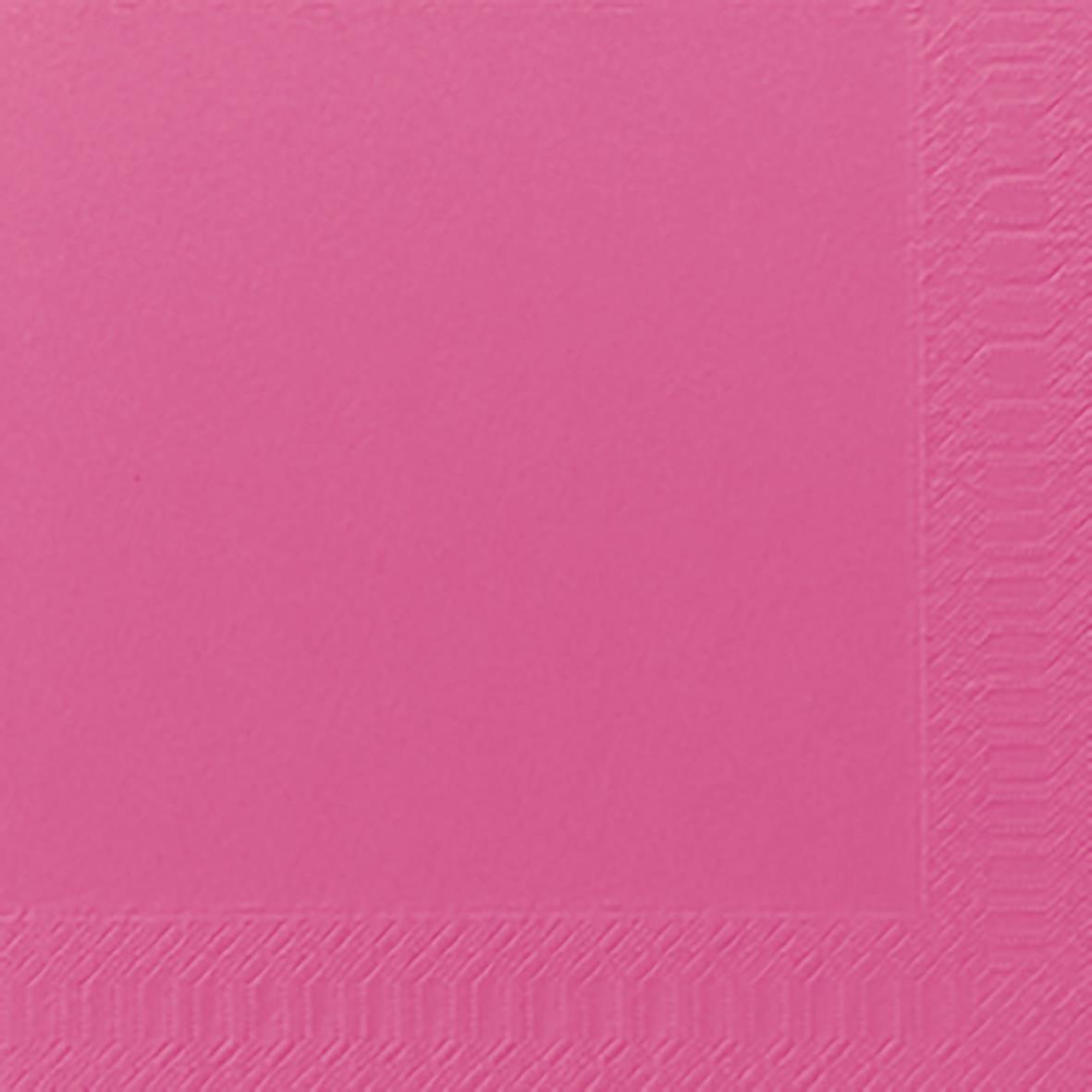 Färgglad fuchsia servett i trelagerspapper med mönsterkant 40x40cm