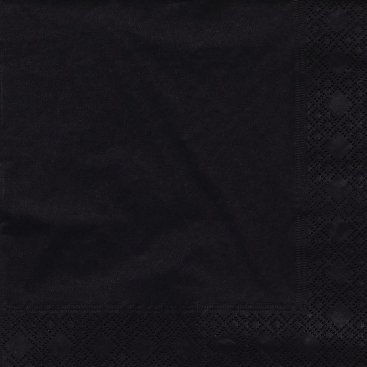 Svart trelagersservett med måtten 24x24cm