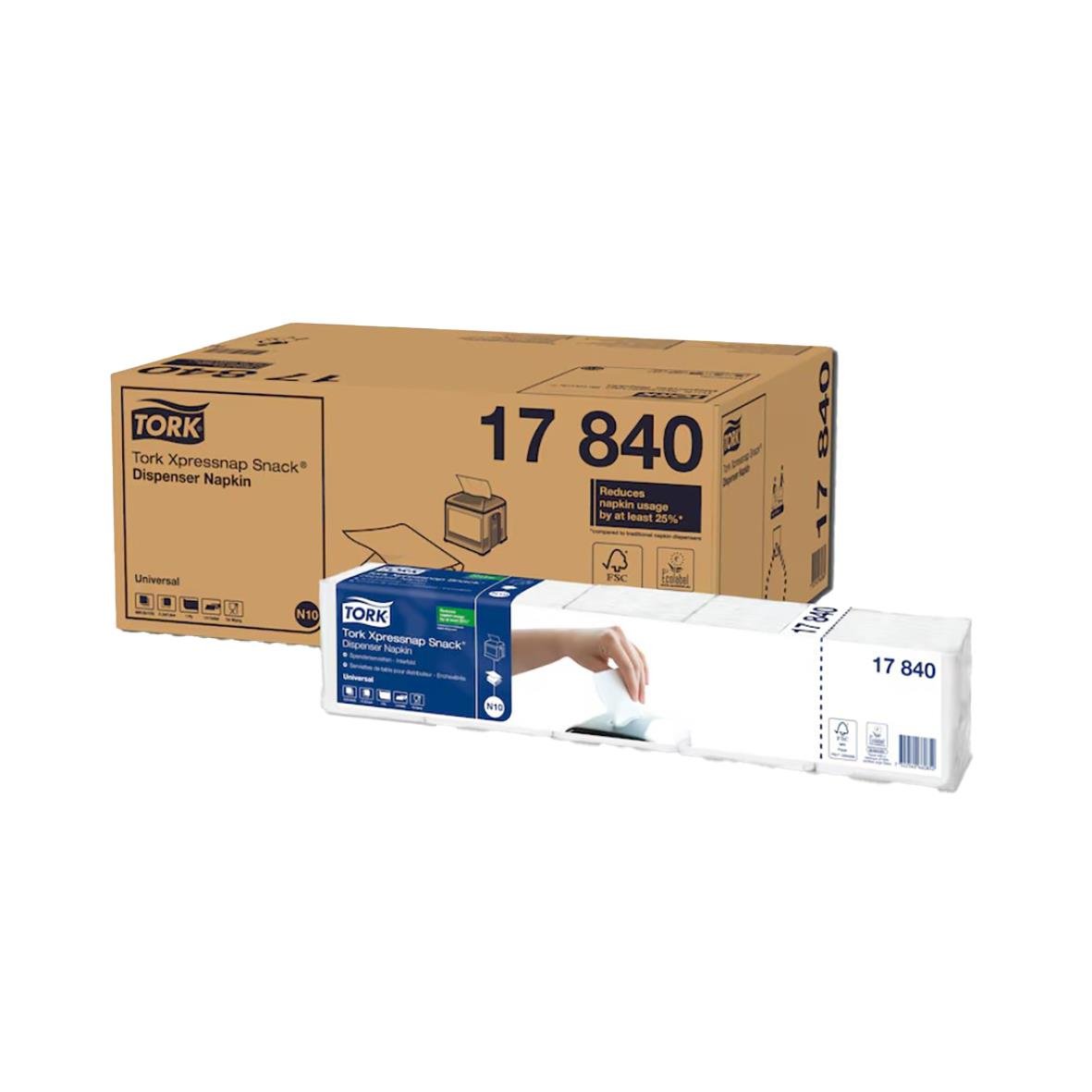 Servett Tork N10 1-lag vit 21,3x21,6cm i förpackning