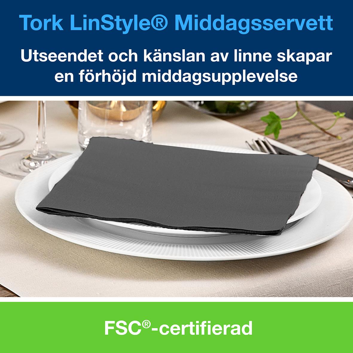 Servett Tork Linstyle Antracit 39x39cm 61050858_3