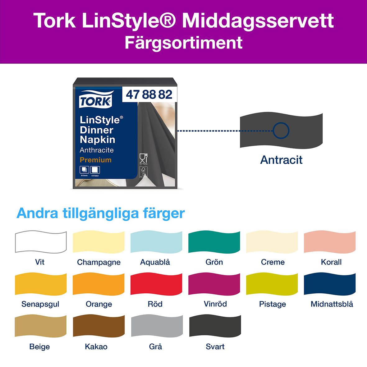 Servett Tork Linstyle Antracit 39x39cm 61050858_4