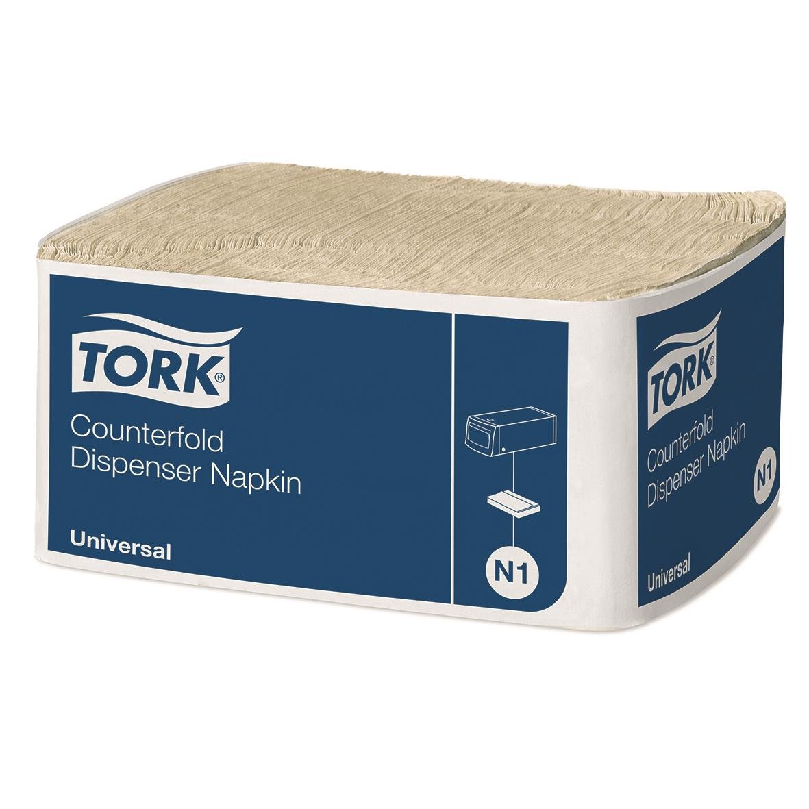 Dispenserservett Tork N1 1-lag Brun 33x30cm