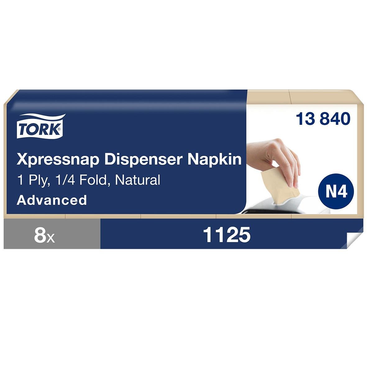 Tork N4 dispenserservett i brunt 2-lag, 21,3x33cm, 8-pack