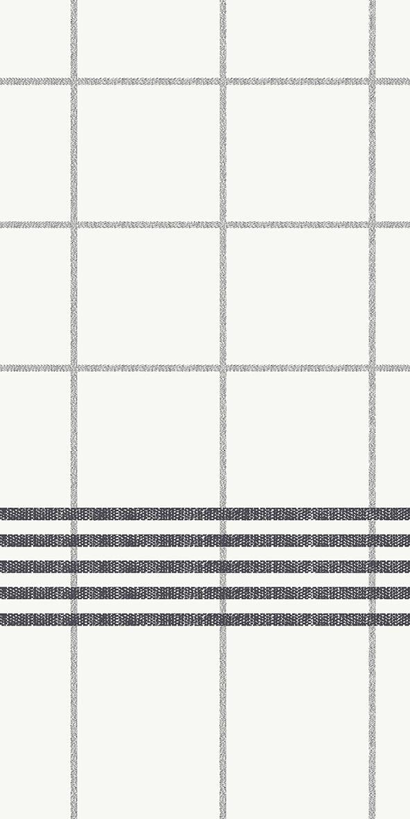 Mörkgrå och vit rutmönstrad servett med tre horisontella ränder