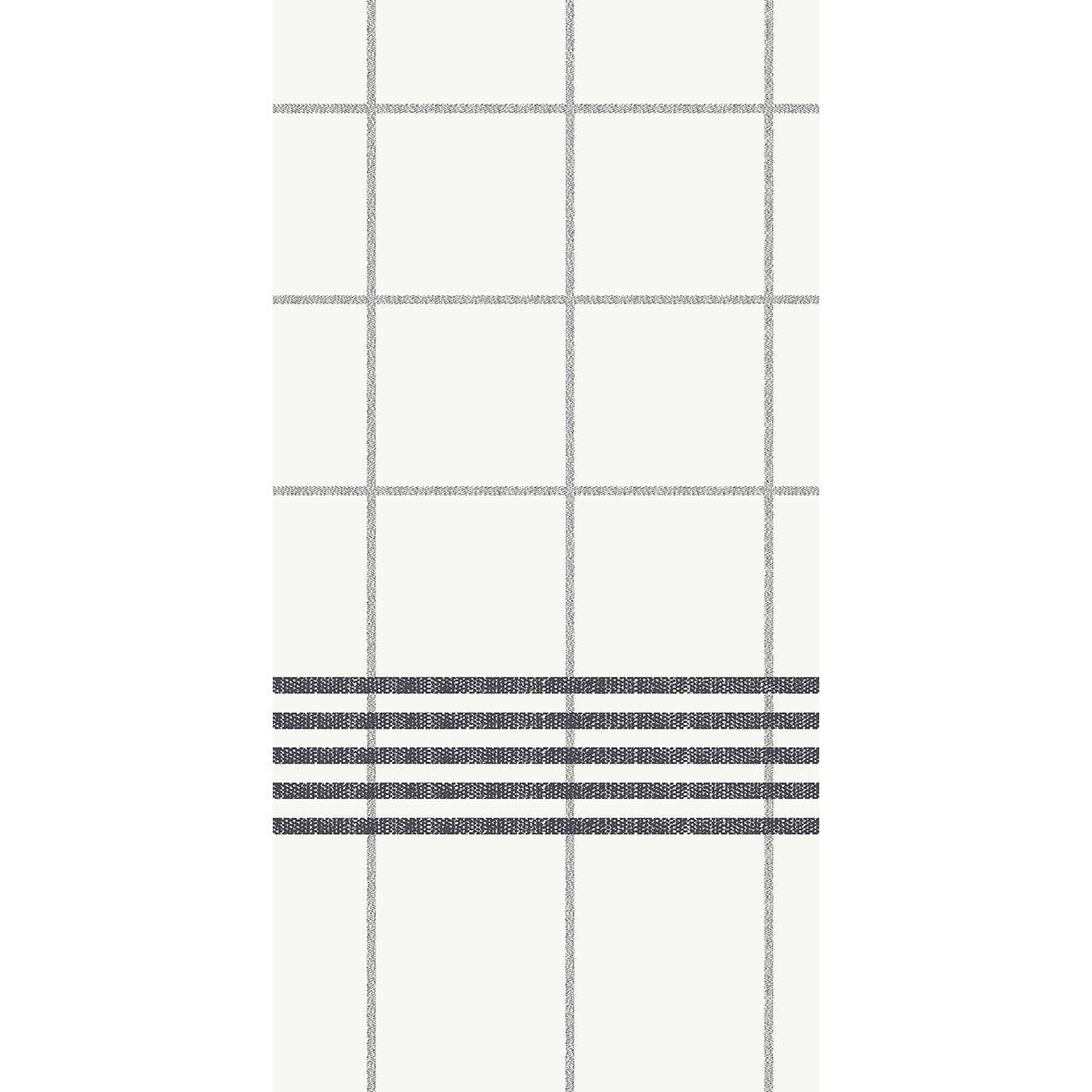 Mörkgrå och vit rutmönstrad servett med tre horisontella ränder