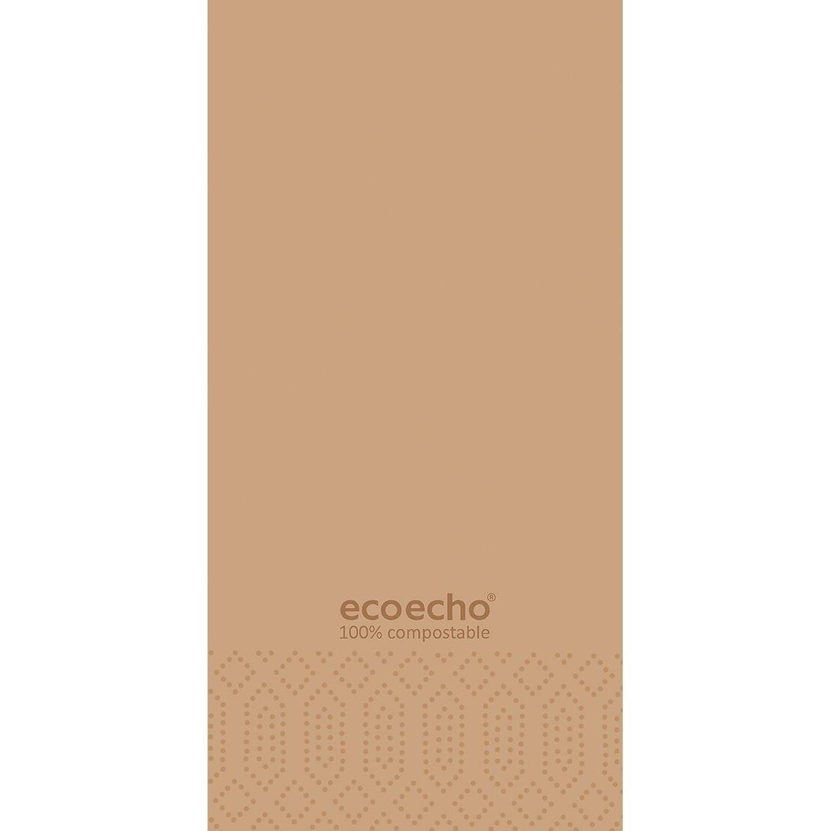 Brun servett i tre lager från Eco Echo, 40x40cm, 1/8 vikt, 100% komposterbar