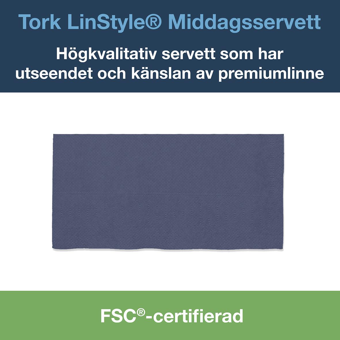 Servett Tork LinStyle 1/8 Vikt Midnattsblå 39x39cm 61051065_3