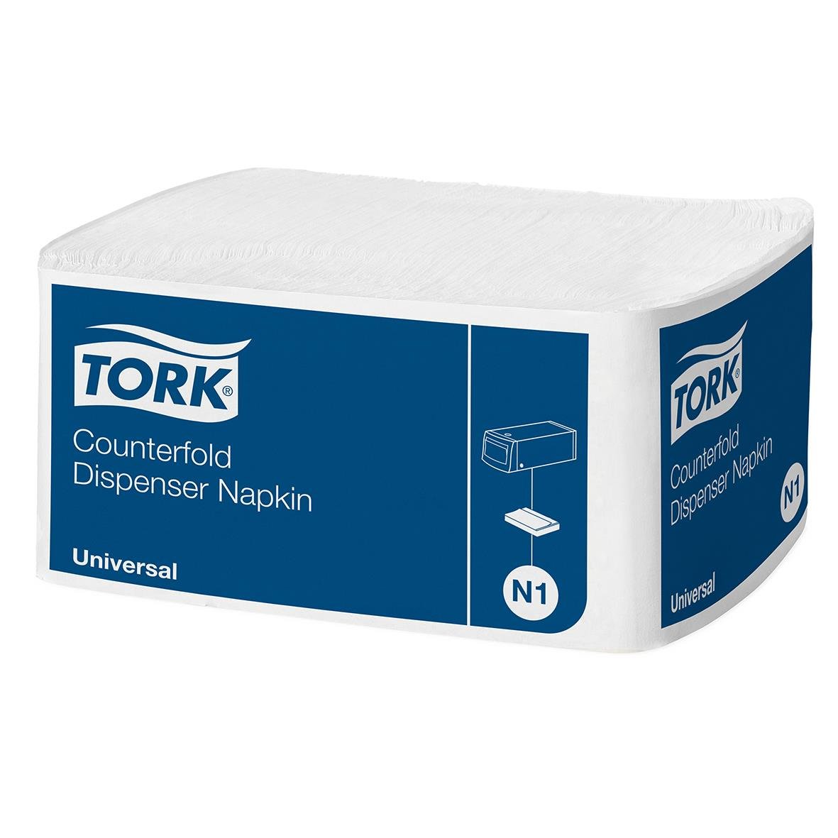 Vit dispenserservett Tork N1 1-lag 33x30cm