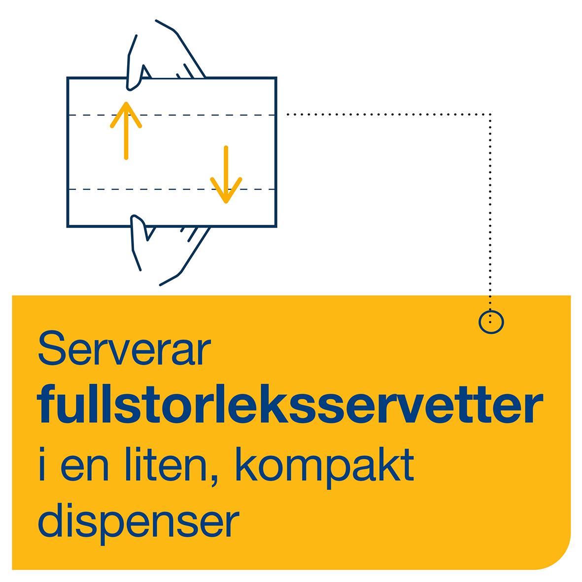 Fullstorleksservetter i liten, kompakt dispenser, 2-lag, natur, 16,5x21,3cm