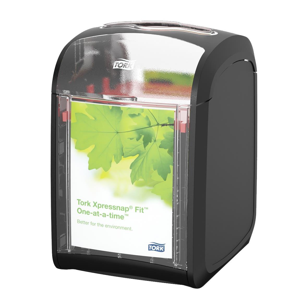 Servettdispenser Tork Xpressnap Fit N14 i svart design för enkel användning