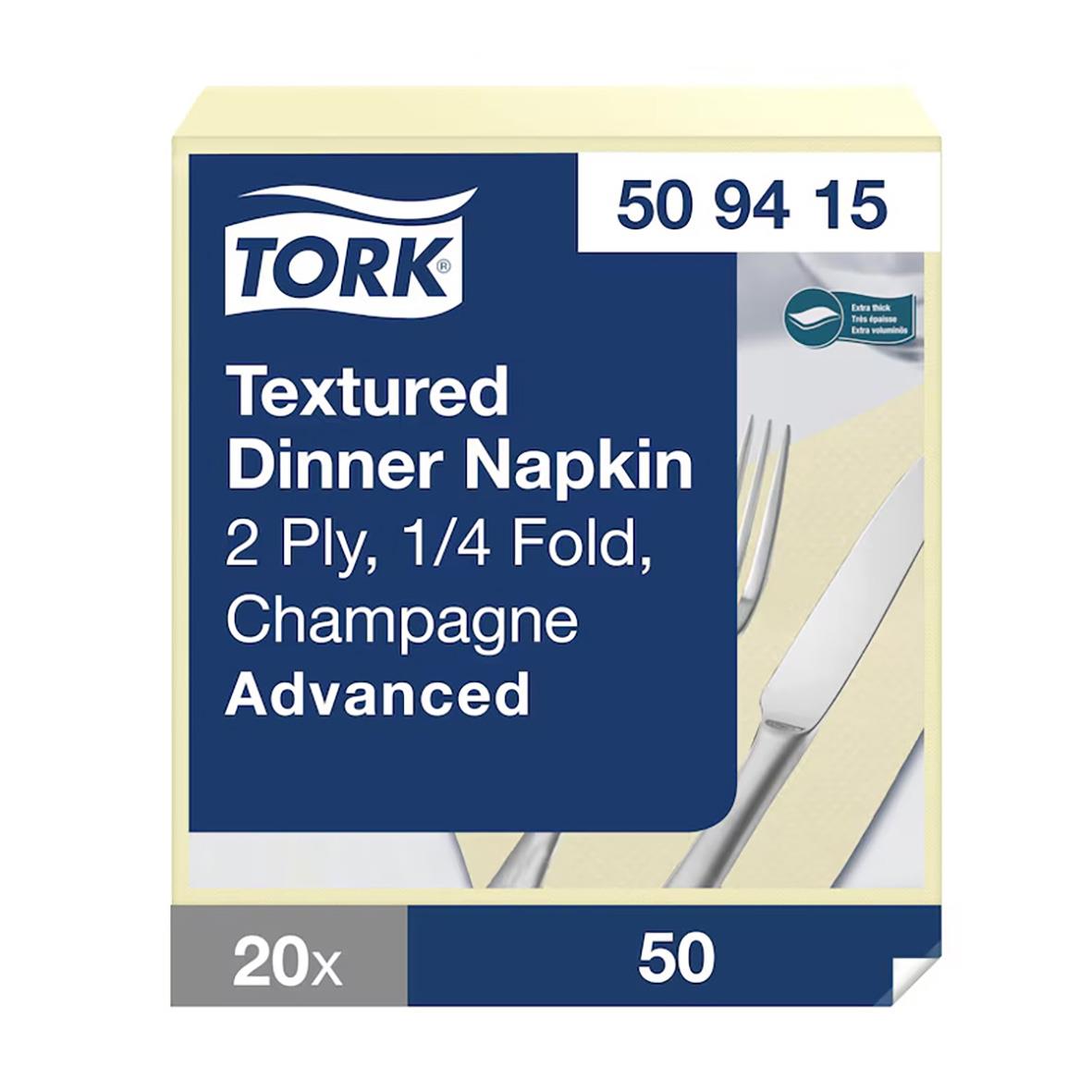 Tork servett i champagnefärg, 2-lag, 39x39cm, för middagsdukning, 20-pack