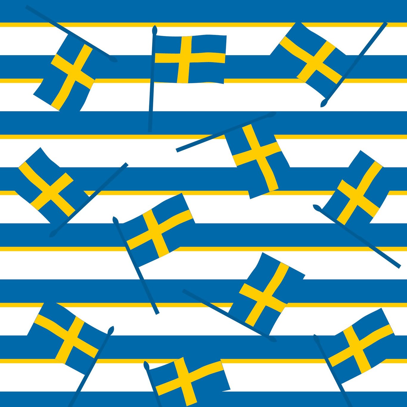 Servett Duni 3-lag Svenska Flaggor 33x33cm