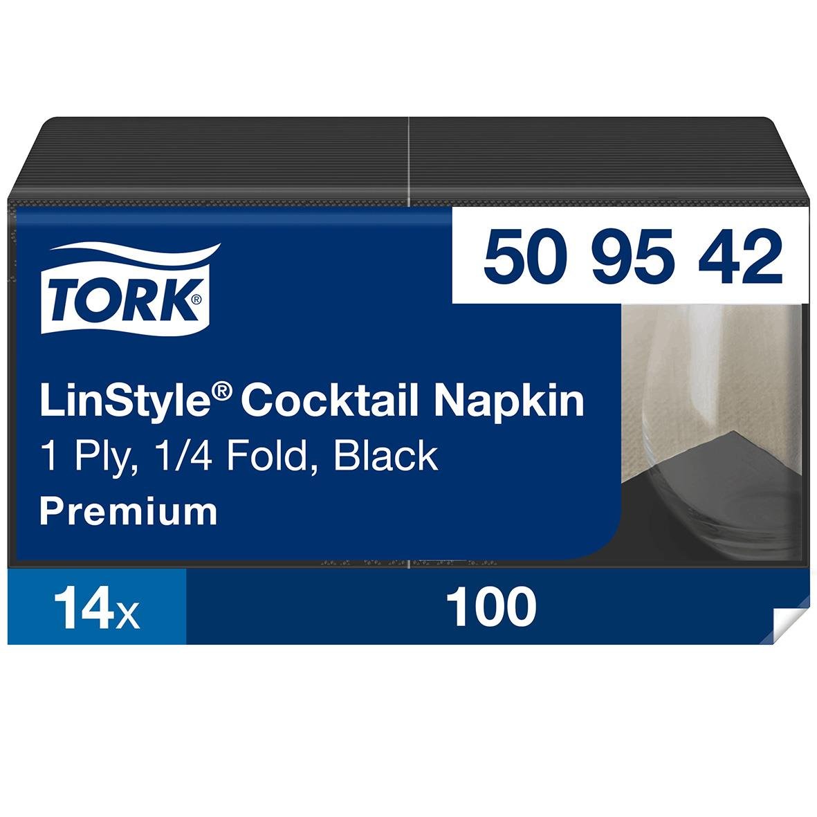 Servett Tork LinStyle Svart 24x24cm i förpackning med 14 stycken