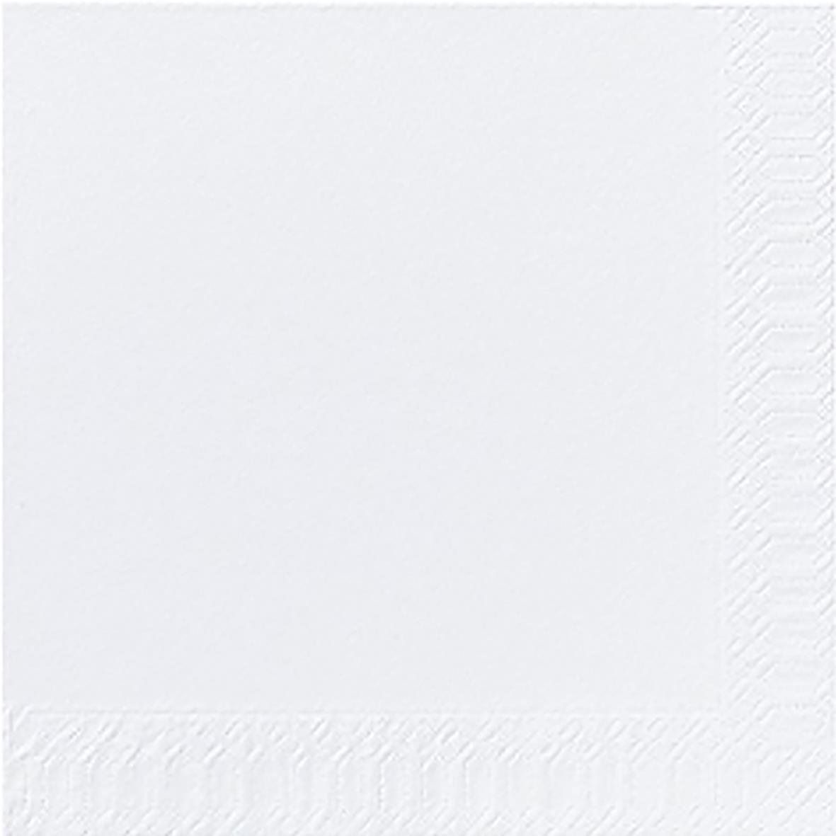 Vit engångsservett 33x33cm med mönstrad kant