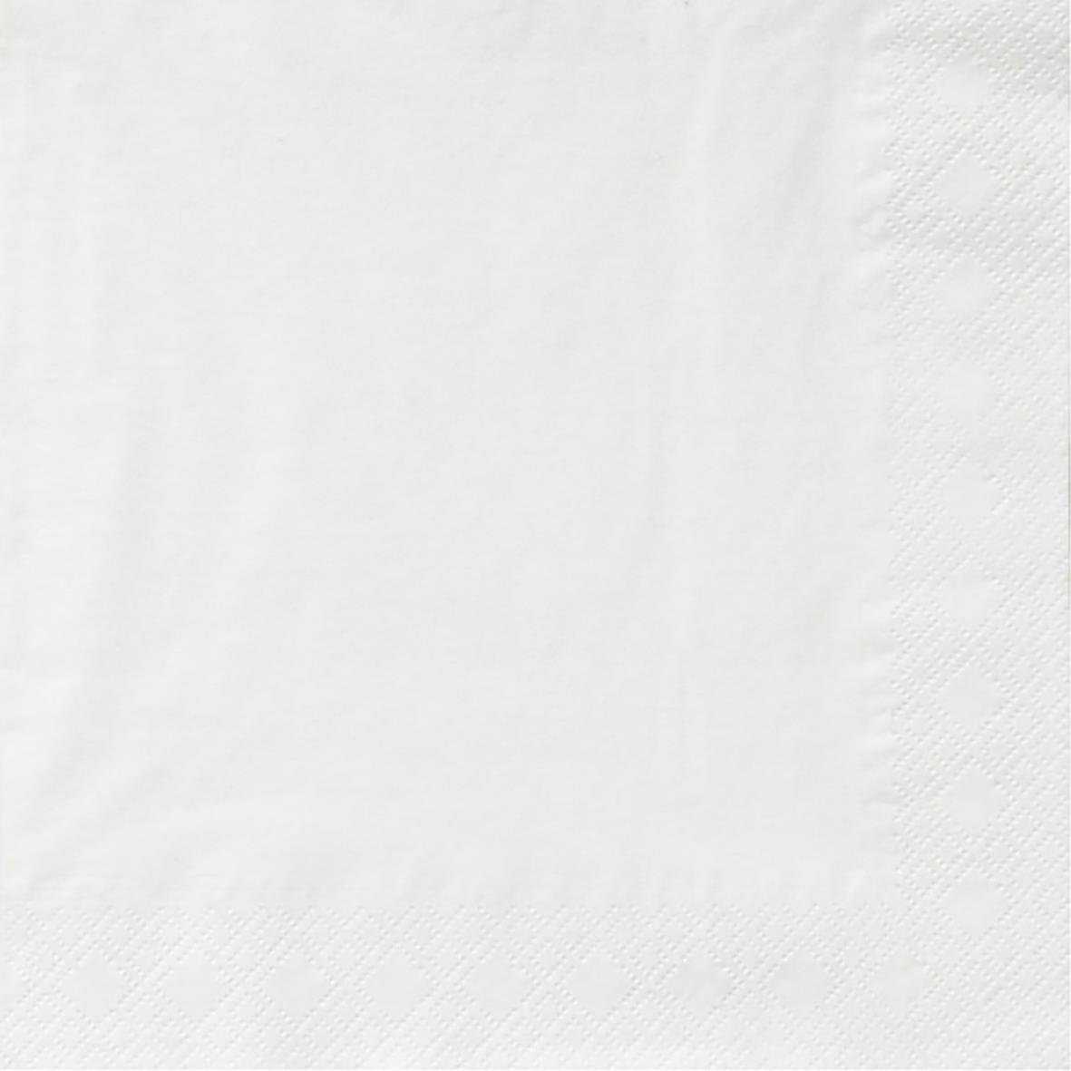 Vit trelaggad servett 40x40cm med diskret mönster