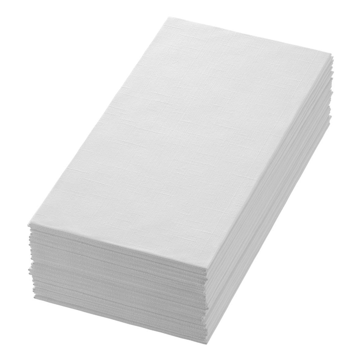 Vit servett Duni Dunilin 1/8 Vikt 48x48cm staplad i bunt