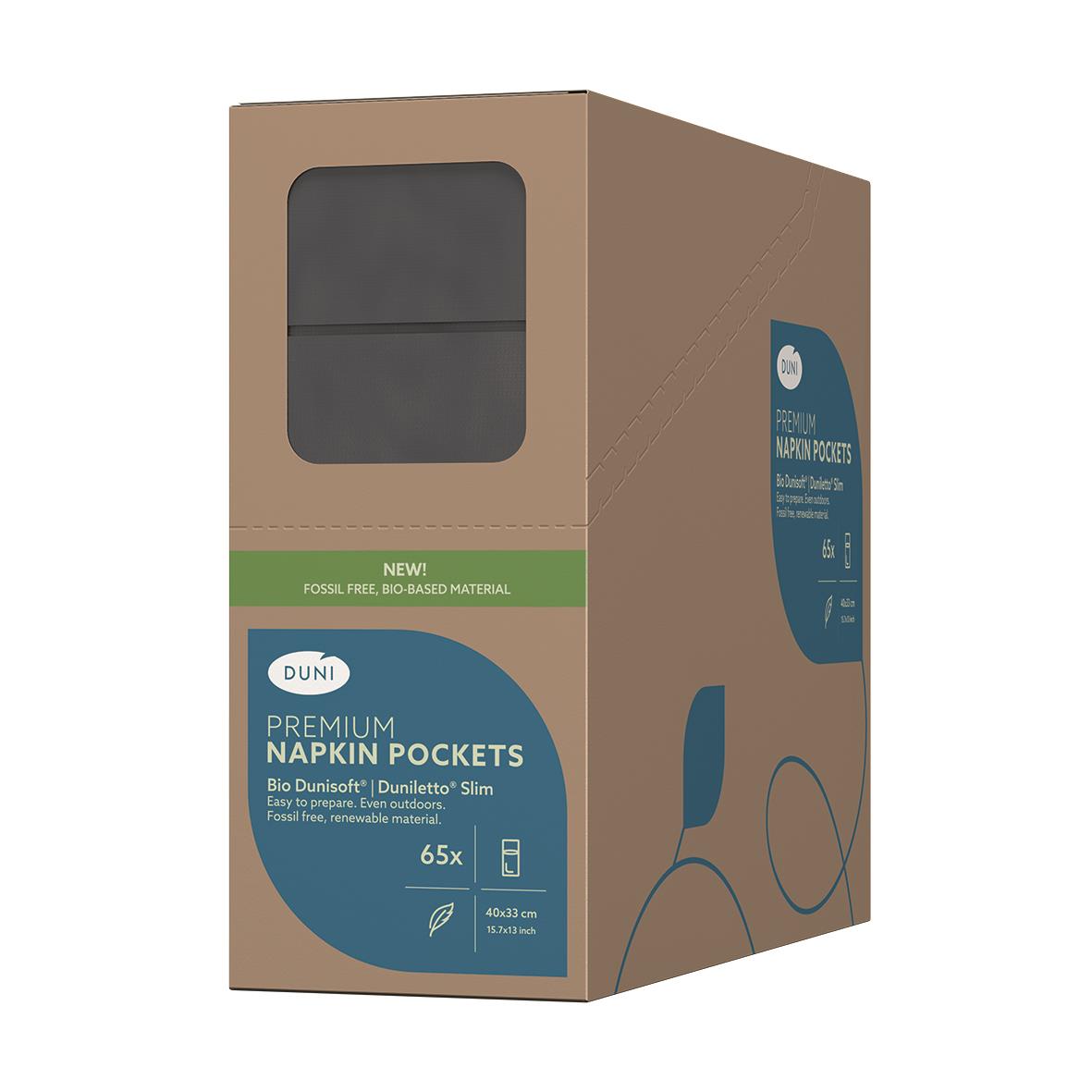 Servettficka Duni Dunisoft Bio Svart 40x33cm i förpackning