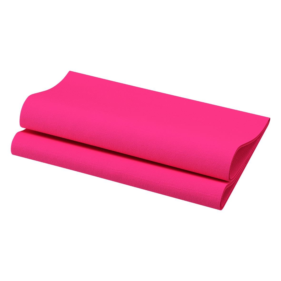 Fuchsia servett Duni Dunisoft Bio 40x40cm, vikta och rullade