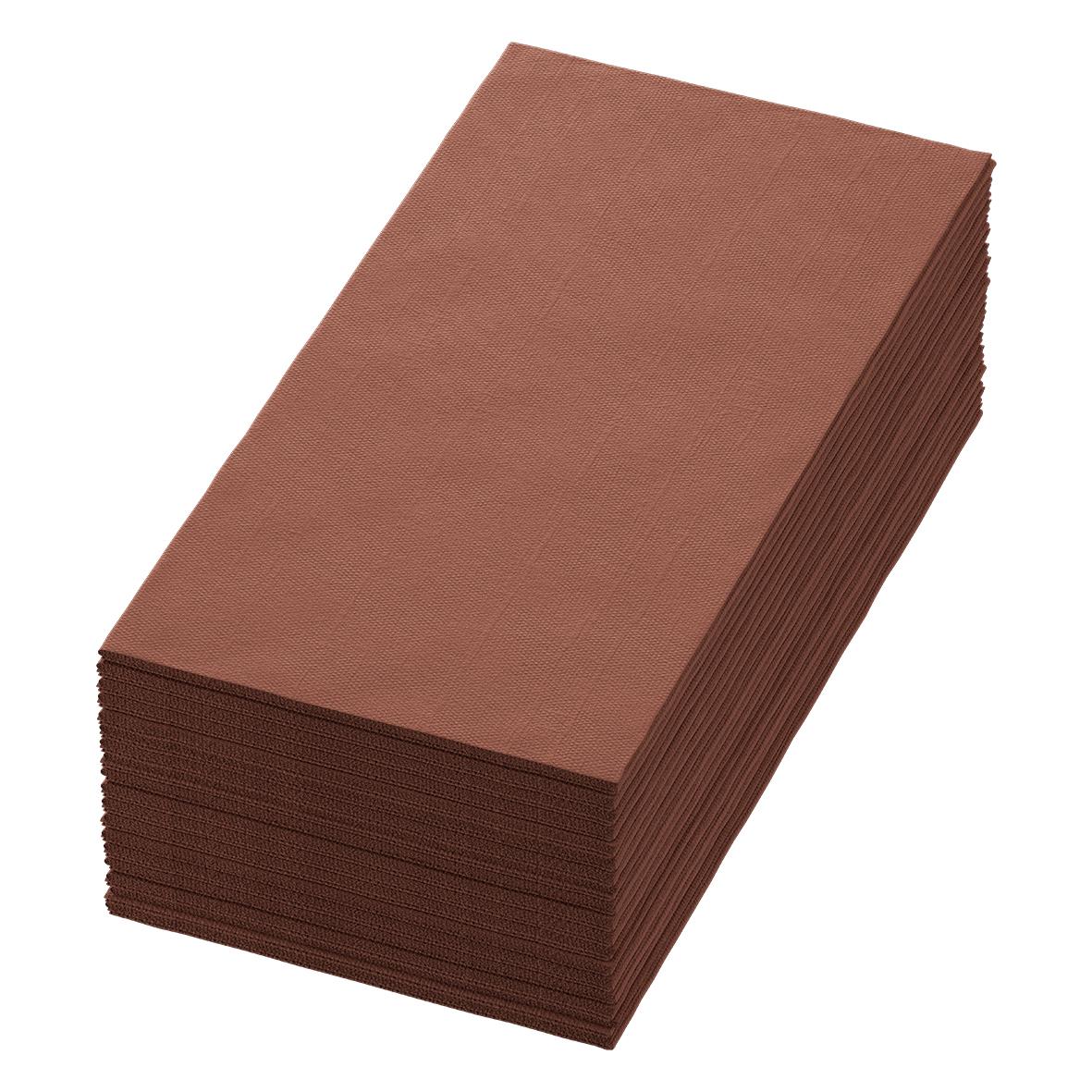 Bruna servetter i Duni Dunisoft Bio 1/8 Vikt Chestnut 40x40cm staplade