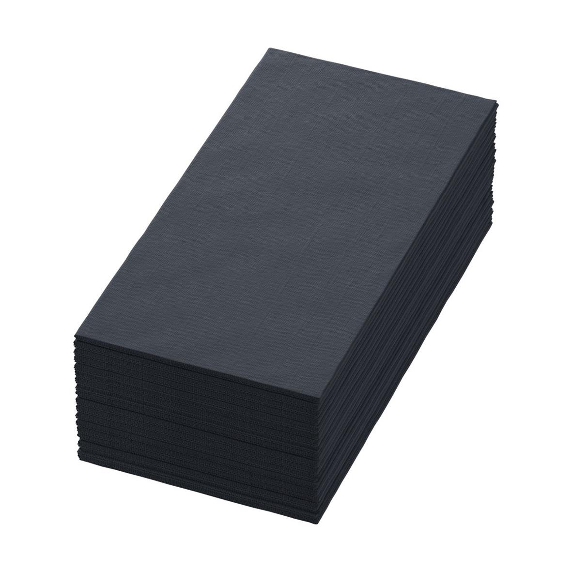 Svarta servetter Duni Dunisoft Bio 1/8 Vikt 40x40cm staplade