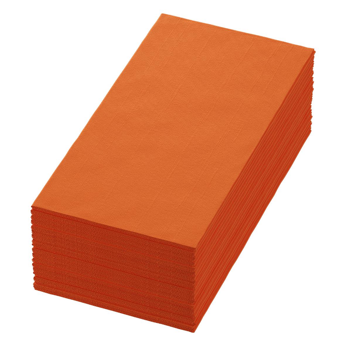 Orange servetter Duni 3-lag 1/8 Vikt Sun 40x40cm staplade i bunt