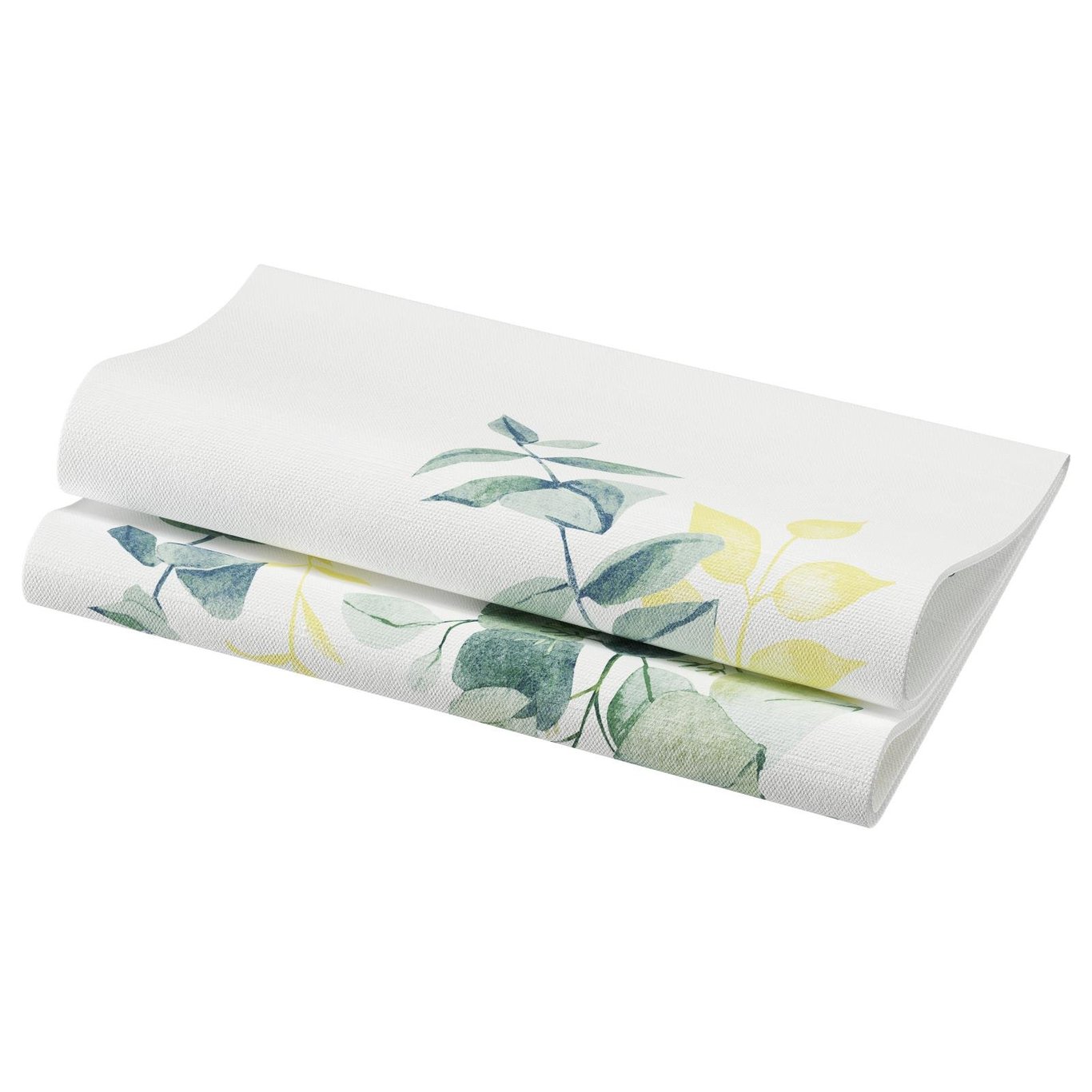 Servett Duni Dunisoft Spire 40x40cm med blommig design i grönt och gult