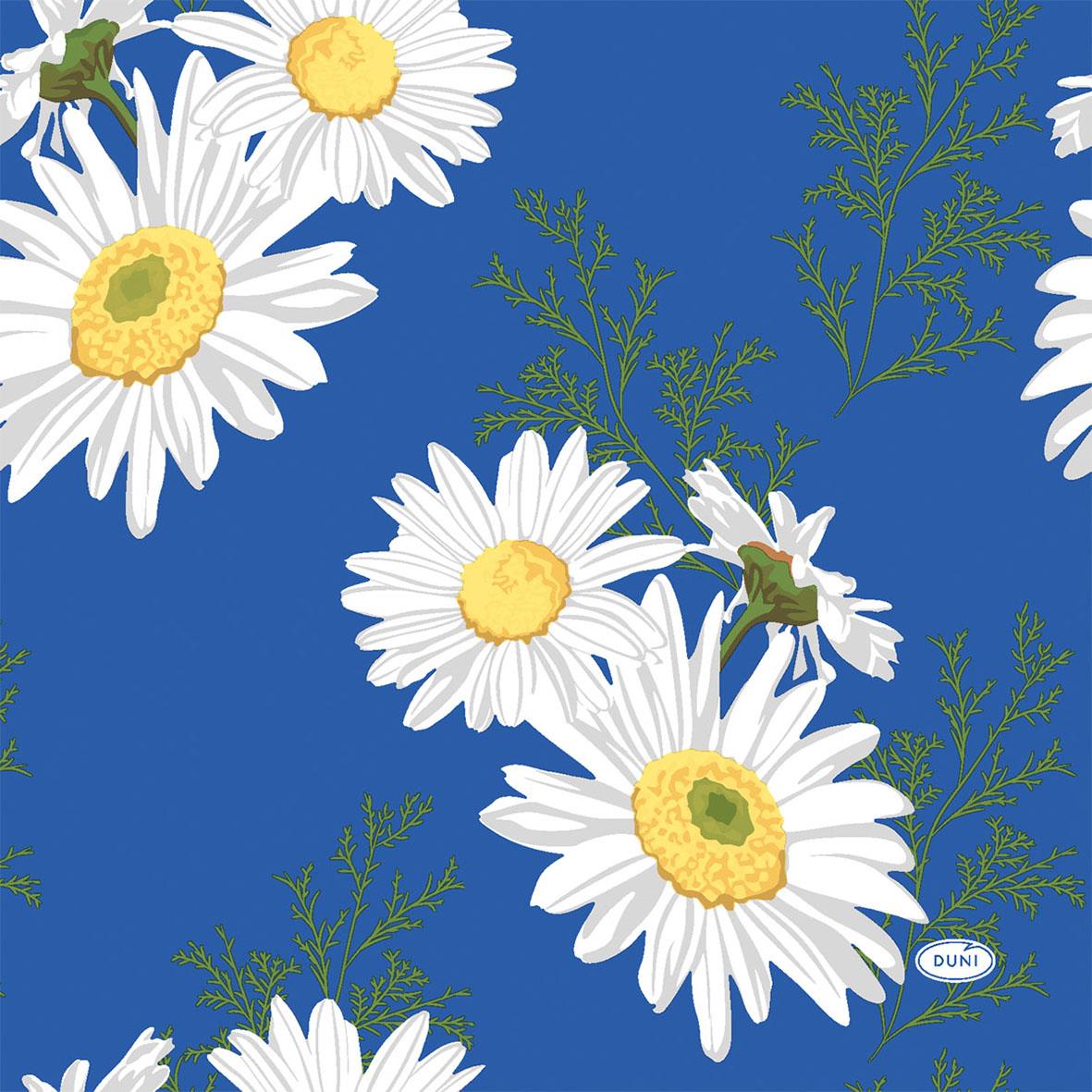 Servett Duni 3-lag Daisy Blue 33x33cm 61051492_1