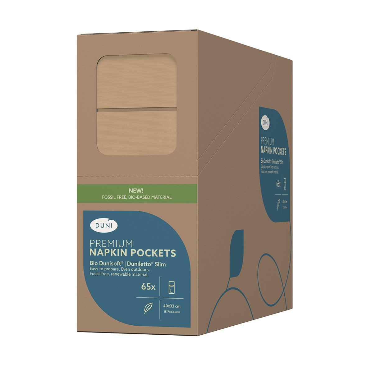 Servettficka Duni Dunisoft Bio Eco Brun 40x33cm i förpackning