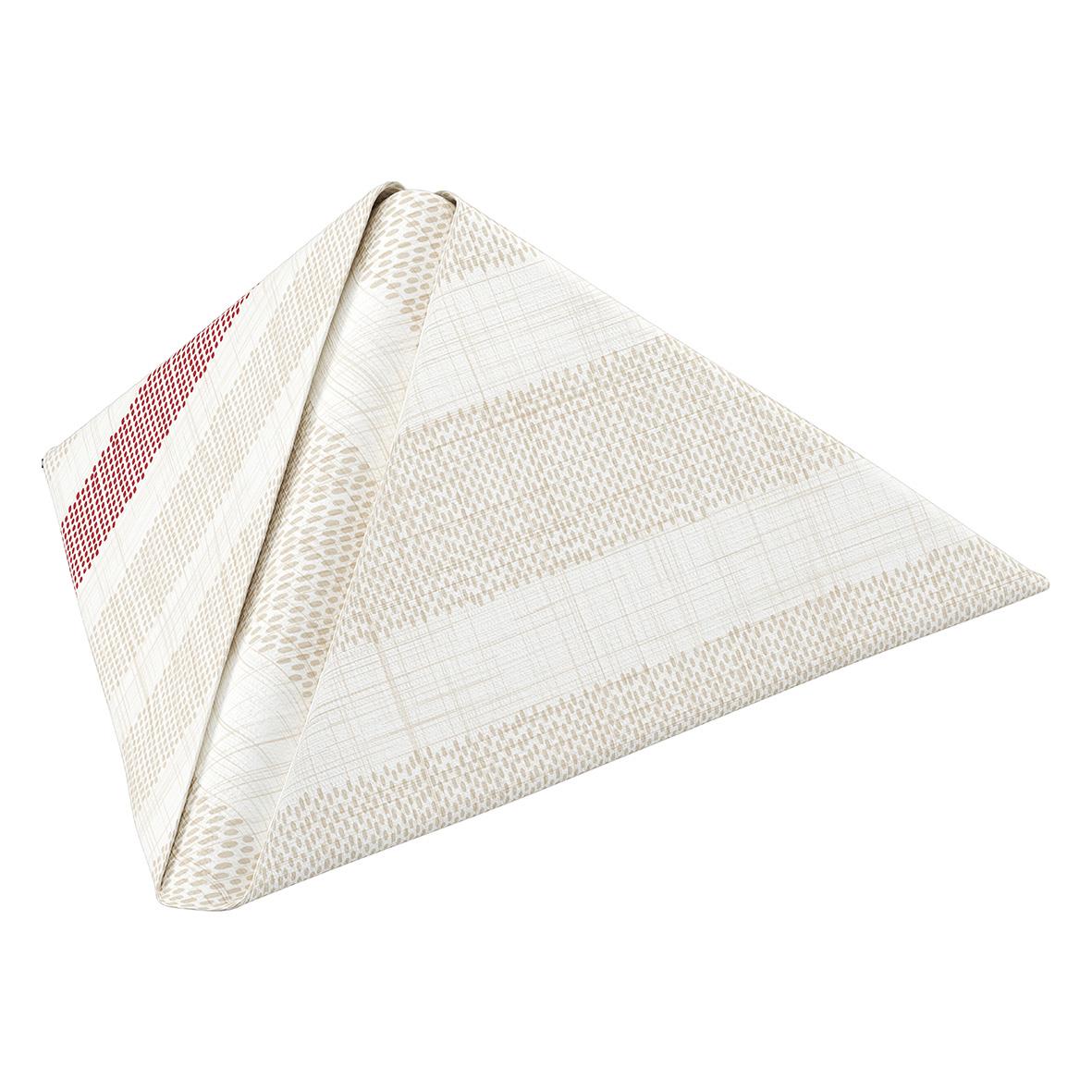 Servett Duni Dunilin Rigato Bordeaux 40x40cm vikad på diagonalen