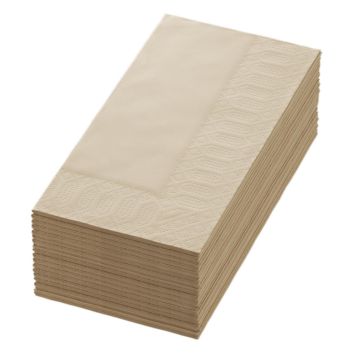 Servett Duni 3-lag 1/8 Vikt Naturbrun 40x40cm staplade i hög