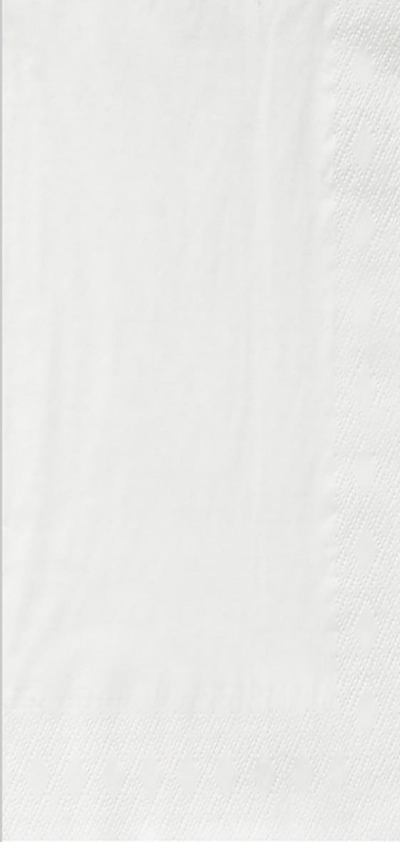 Servett 2-lag 1/8 Vikt Vit 39x39cm