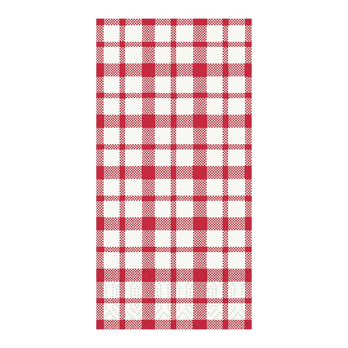 Servett Duni 3-lag 1/8 Vikt Giovanni i rutig röd och vit design 40x40cm