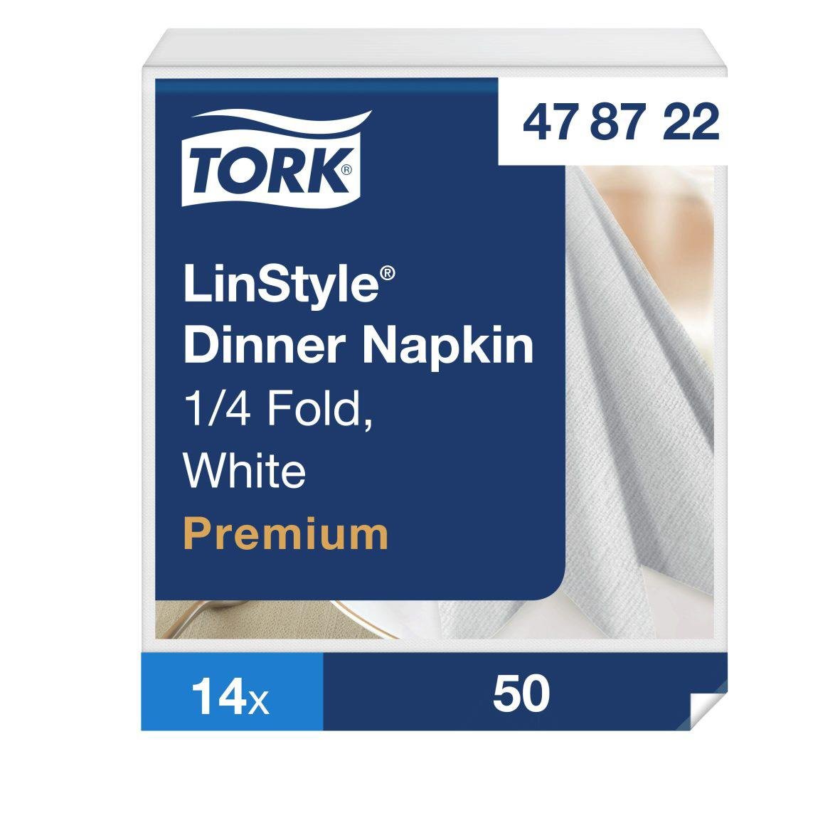 Servett Tork LinStyle 1/4-vikt vit 39x39cm, 14-pack, premium kvalitet