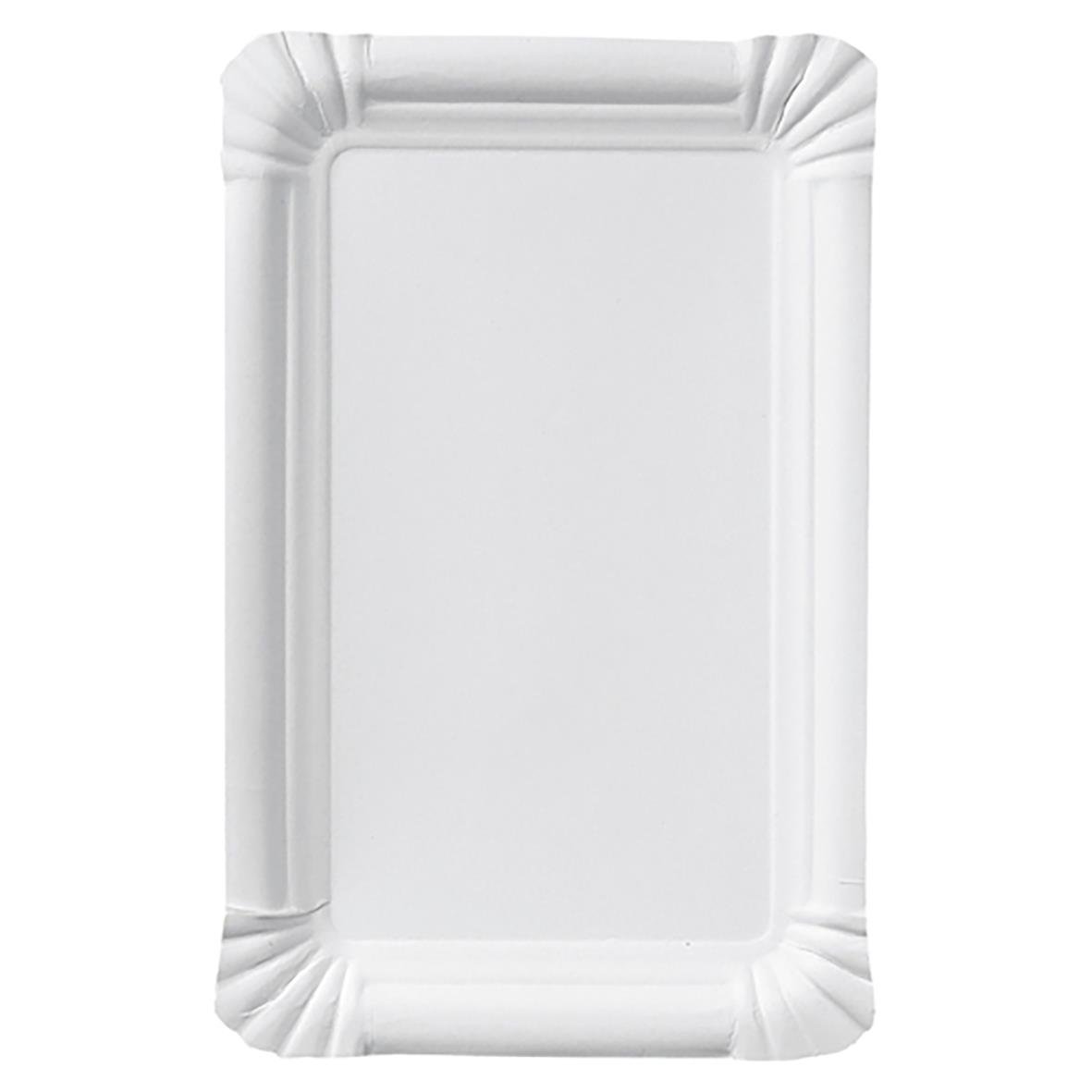 Vit papperstallrik eller assiett med måtten 13x20cm