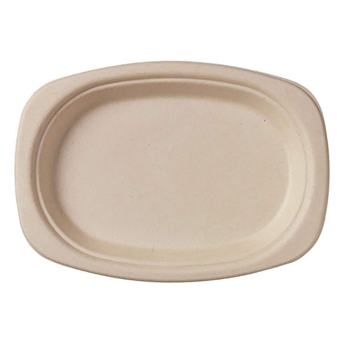 Oval brun papperstallrik av Duni Bagasse, 22 cm