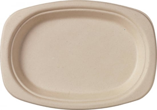 Papperstallrik Duni Bagasse Oval Brun 22cm 61060134