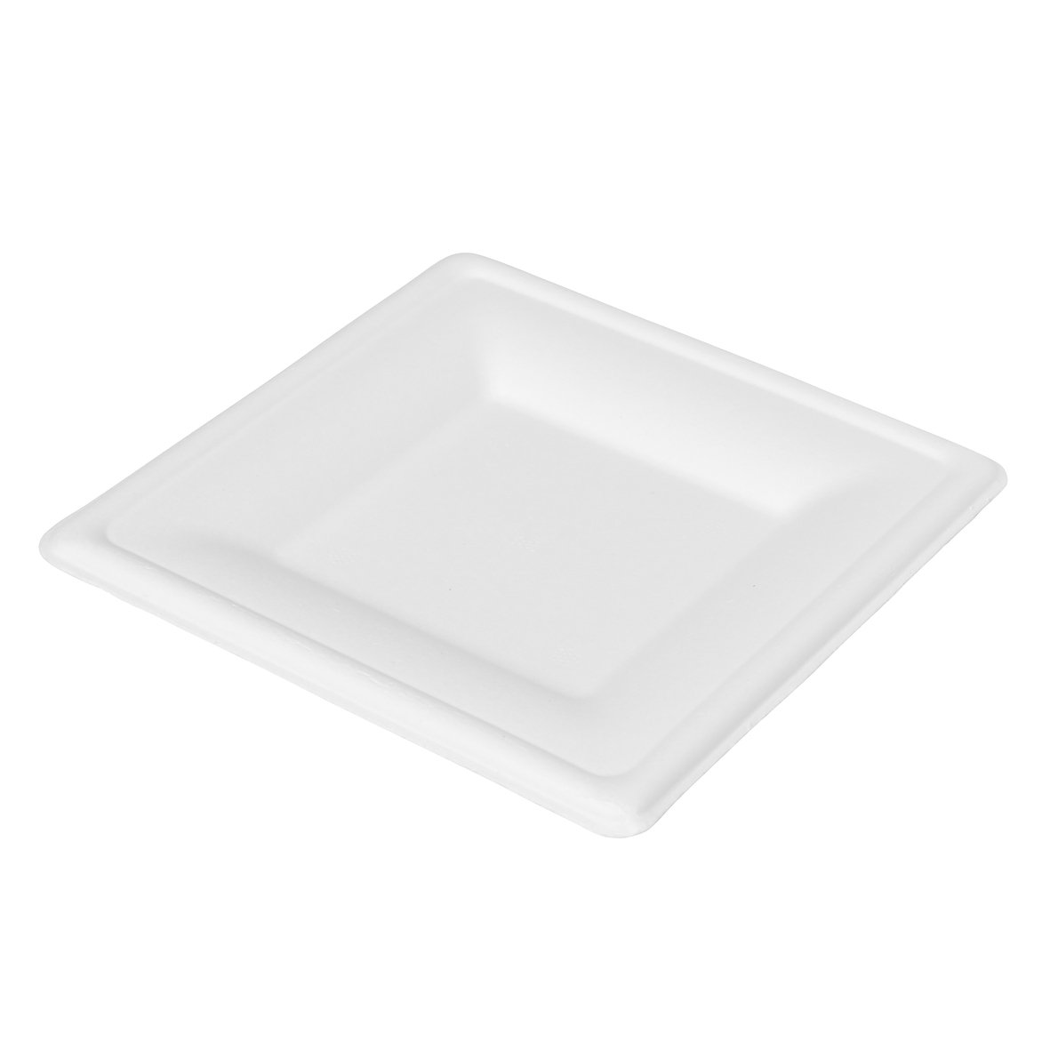 Vit papperstallrik Duni Bagasse 16x16cm
