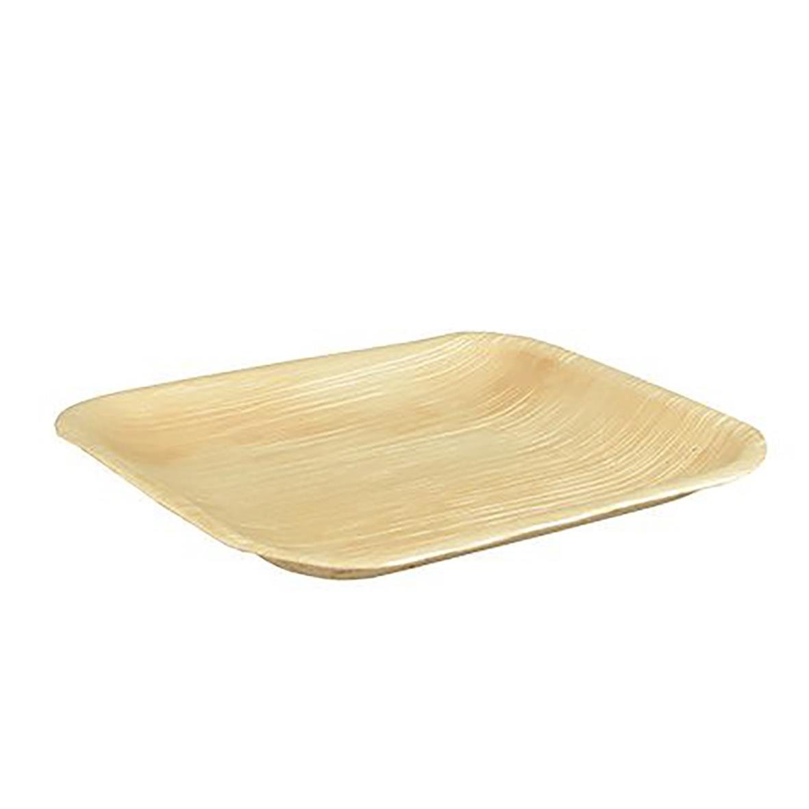 Engångstallrik av palmblad med kantig form, 18x18cm