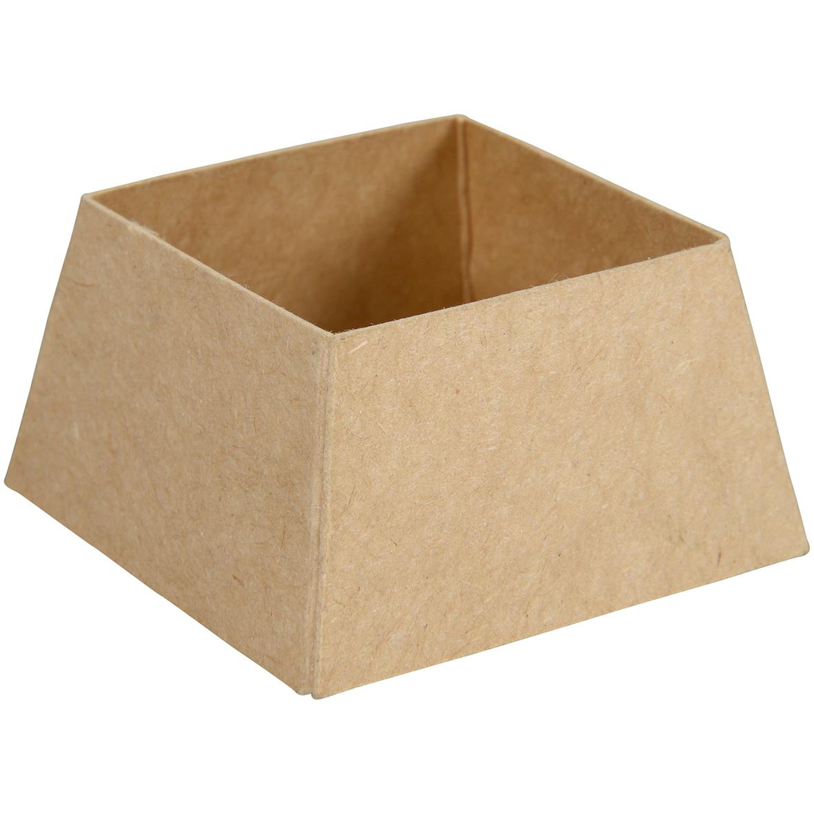 Brun äggkopp kartong i fyrkantig form, mått 4,5x2,5 cm