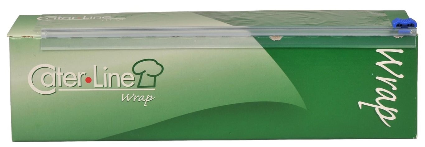 Matfilm Cater-Line PE förpackning, 30cm x 300m, grönt och vitt design