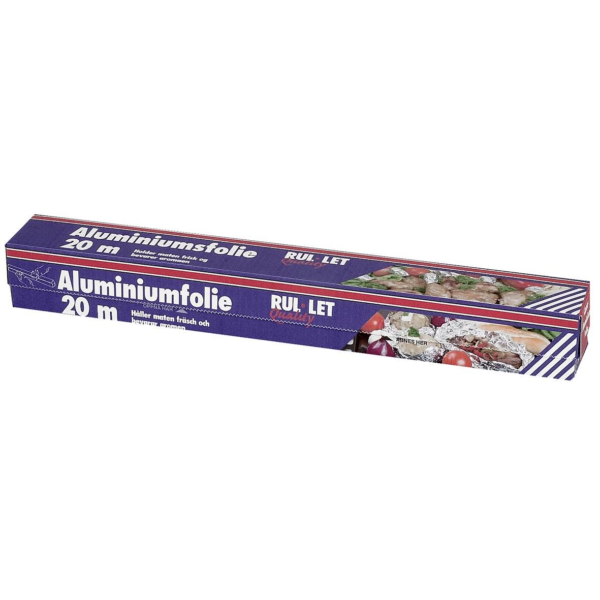 Förpackning av aluminiumfolie 10,5 my, 29 cm bred och 20 m lång