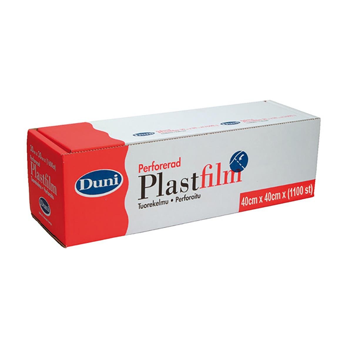 Duni perforerad plastfilm i transparent 40x40cm, 1100 st i förpackningen