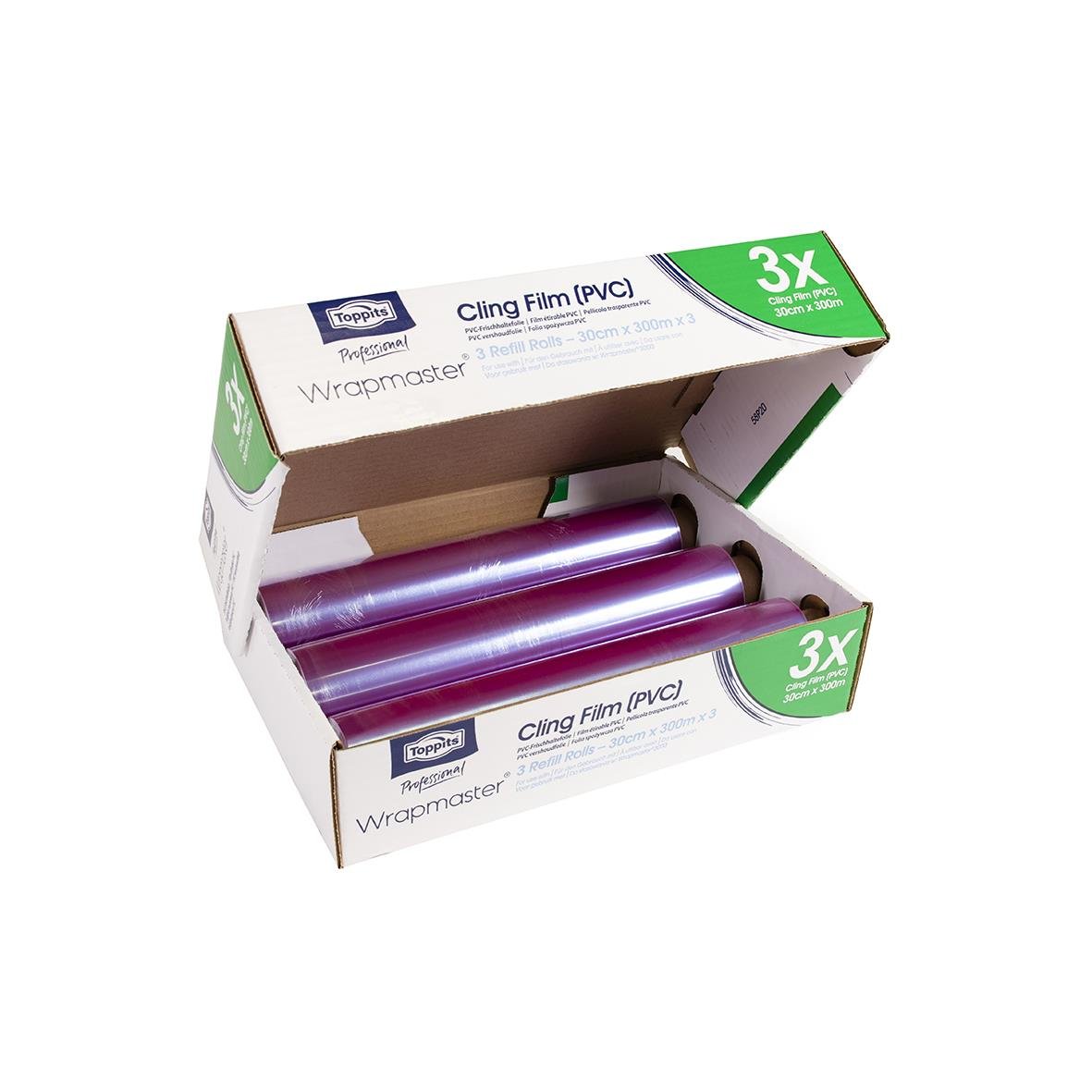 Matfilm Toppits Wrapmaster PVC 30cm x 300m i förpackning med tre rullar