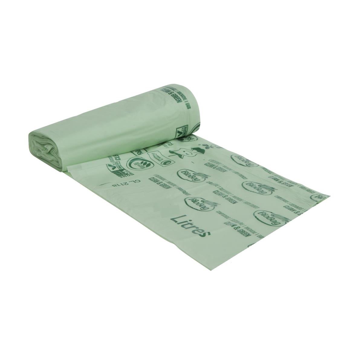 Biobag komposterbar avfallspåse 30L, 12 my, 510x600mm, grön, rull