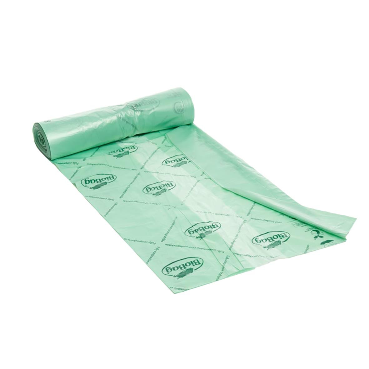 Biobag komposterbar avfallspåse 35L, 600x750mm, grön, rull