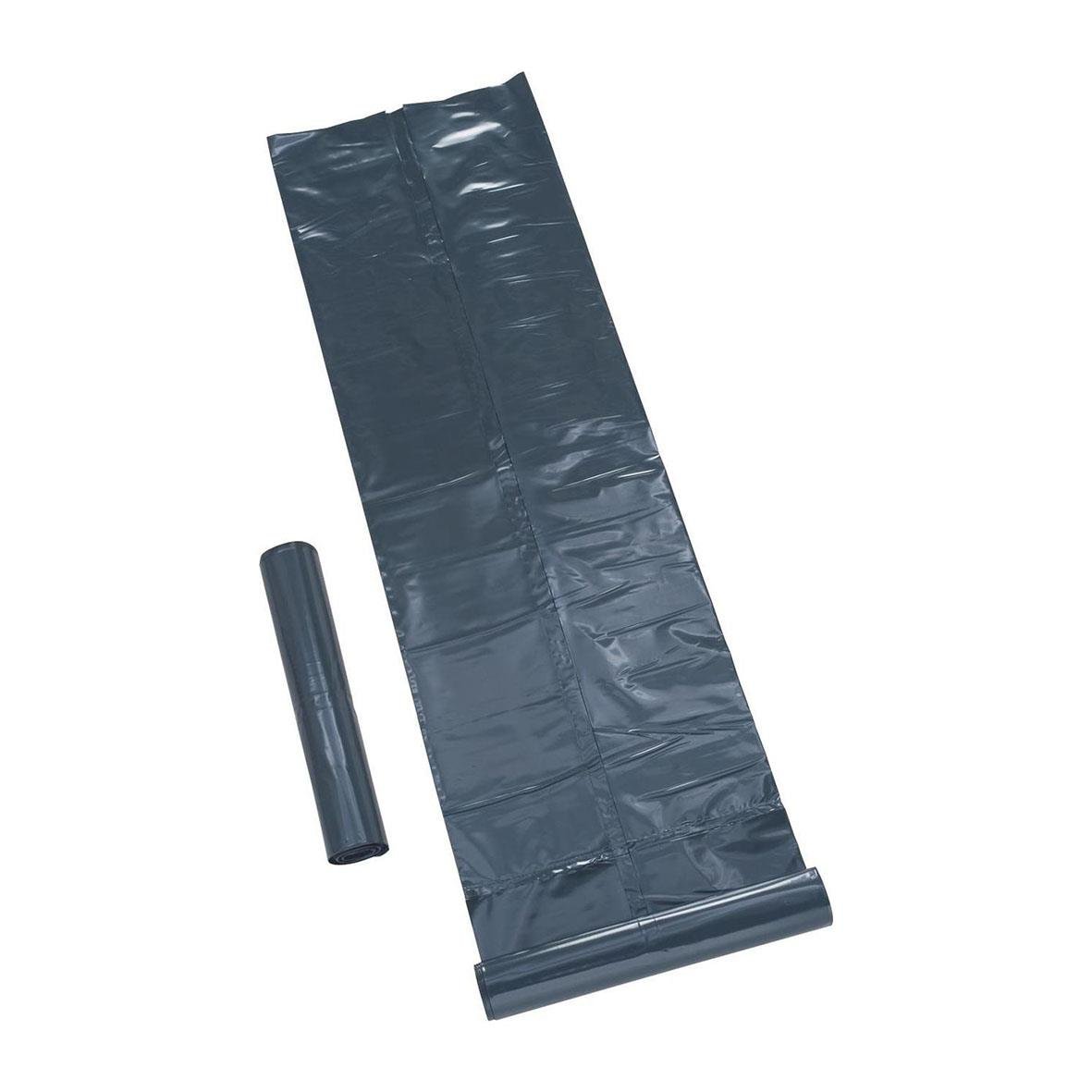 Svart plastpåse LD 240L 60my 870x1400mm, med rulle