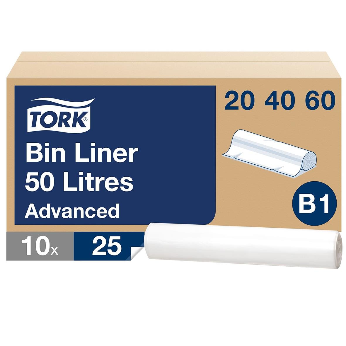 Transparent sopsäck för tork, 50 liter, 10-pack, B1